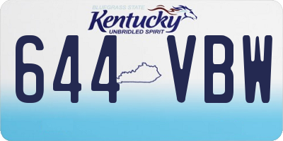 KY license plate 644VBW