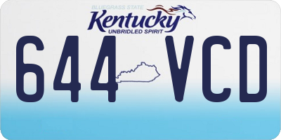 KY license plate 644VCD