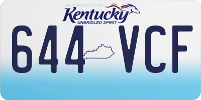KY license plate 644VCF