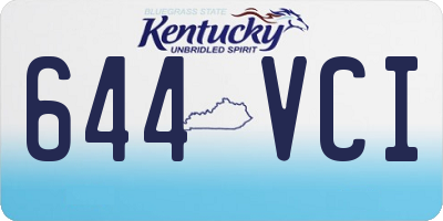 KY license plate 644VCI