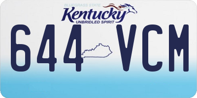 KY license plate 644VCM