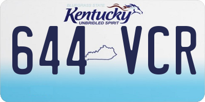 KY license plate 644VCR