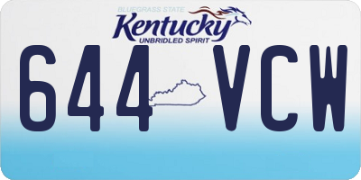 KY license plate 644VCW
