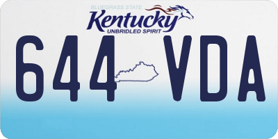 KY license plate 644VDA