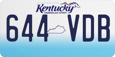 KY license plate 644VDB