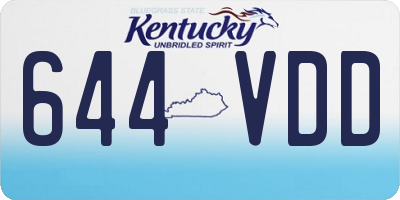 KY license plate 644VDD