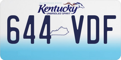 KY license plate 644VDF