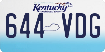 KY license plate 644VDG