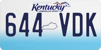 KY license plate 644VDK