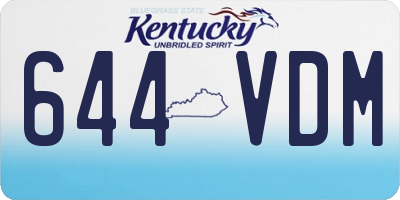 KY license plate 644VDM