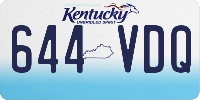 KY license plate 644VDQ