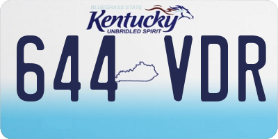KY license plate 644VDR