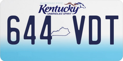 KY license plate 644VDT