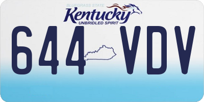 KY license plate 644VDV