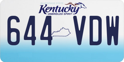KY license plate 644VDW