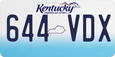 KY license plate 644VDX