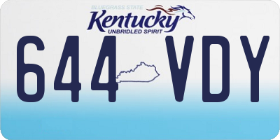 KY license plate 644VDY