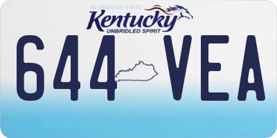 KY license plate 644VEA