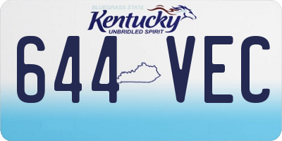 KY license plate 644VEC