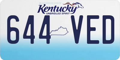 KY license plate 644VED