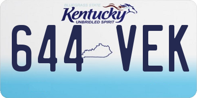 KY license plate 644VEK