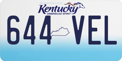 KY license plate 644VEL