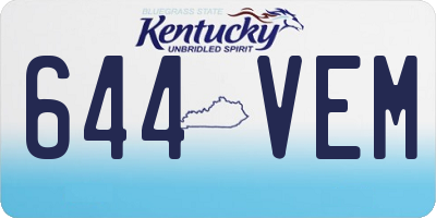 KY license plate 644VEM