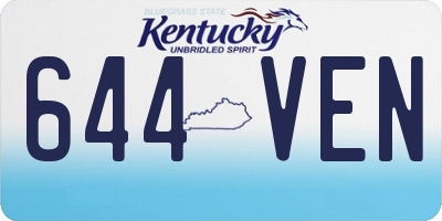 KY license plate 644VEN
