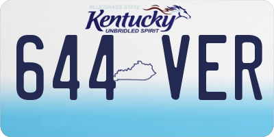 KY license plate 644VER