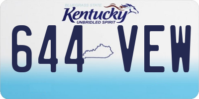 KY license plate 644VEW