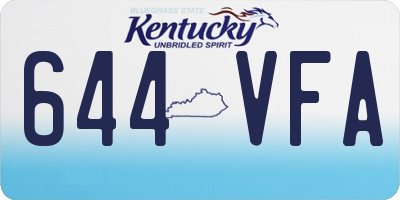 KY license plate 644VFA