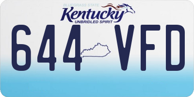 KY license plate 644VFD