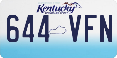 KY license plate 644VFN