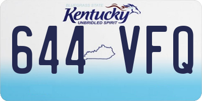 KY license plate 644VFQ