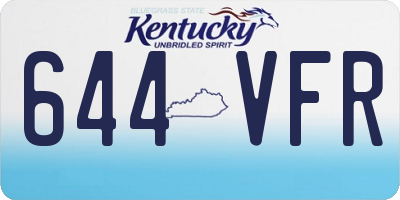 KY license plate 644VFR