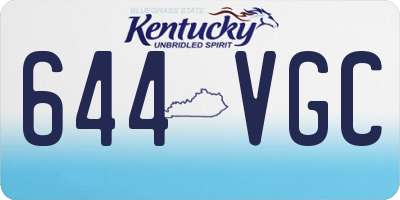 KY license plate 644VGC