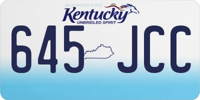 KY license plate 645JCC