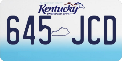 KY license plate 645JCD