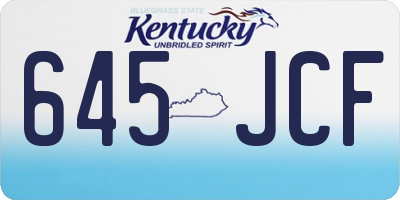 KY license plate 645JCF