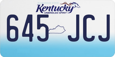 KY license plate 645JCJ