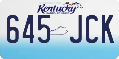 KY license plate 645JCK