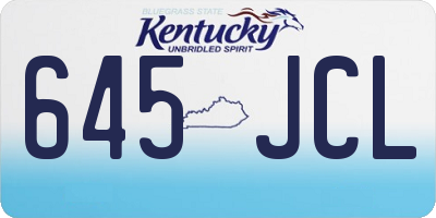 KY license plate 645JCL