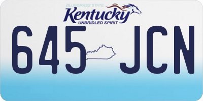KY license plate 645JCN