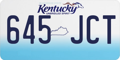 KY license plate 645JCT