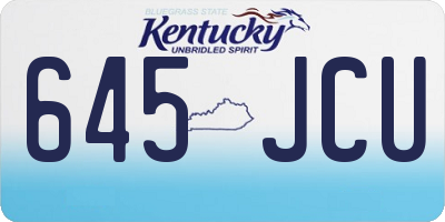 KY license plate 645JCU