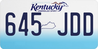 KY license plate 645JDD