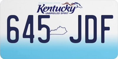 KY license plate 645JDF