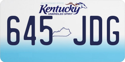 KY license plate 645JDG
