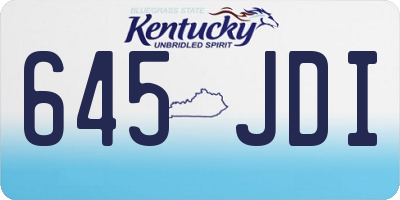 KY license plate 645JDI