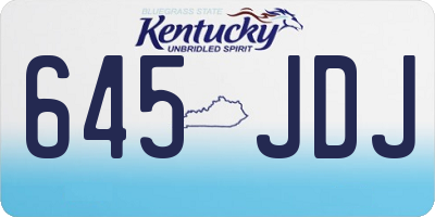 KY license plate 645JDJ